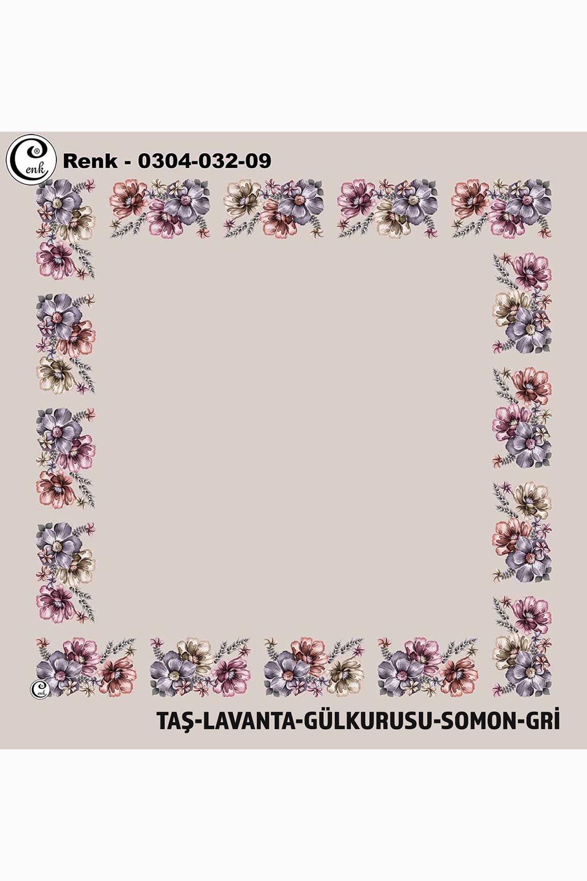 Cenk Kadın Yazma Desen 032 Baskılı İthal 90x90 - Thumbnail