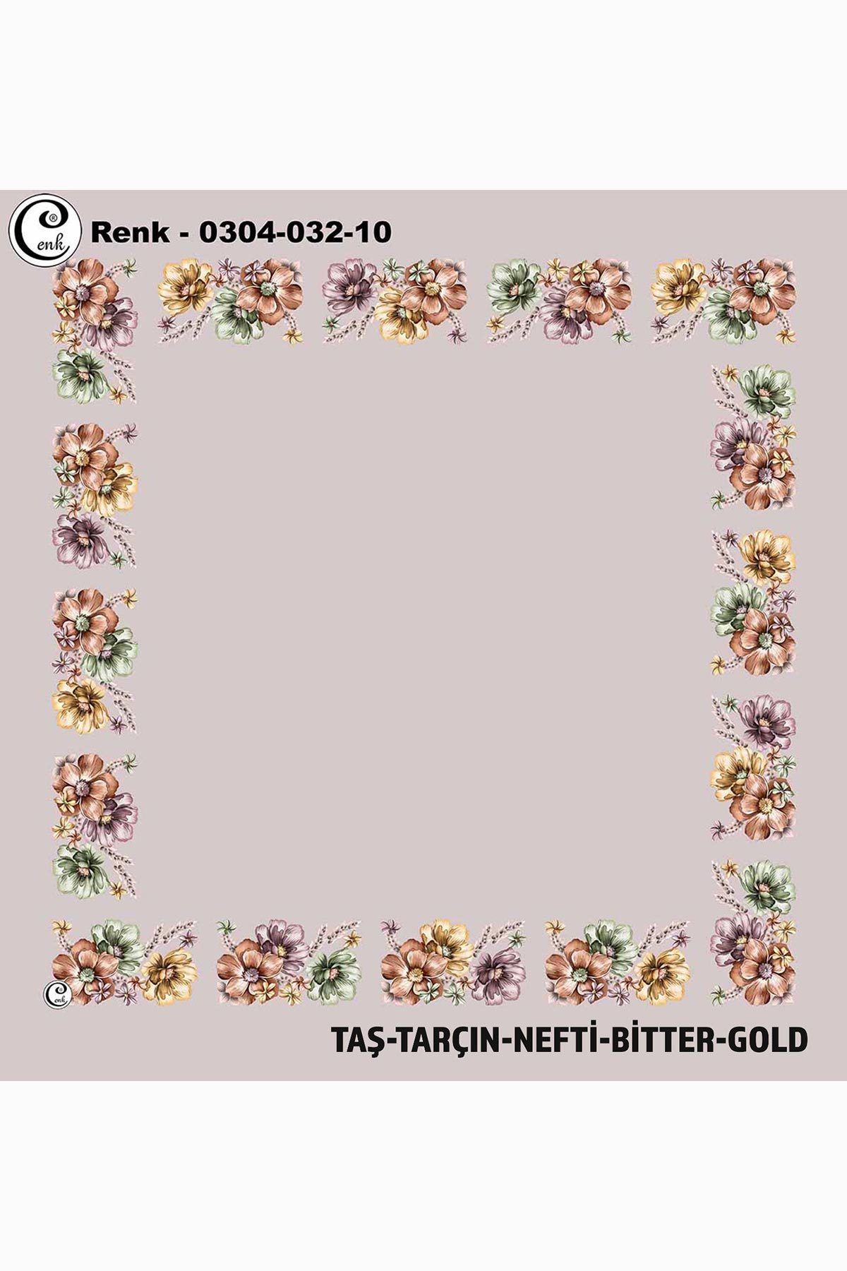 Cenk Kadın Yazma Desen 032 Baskılı İthal 90x90 - Thumbnail