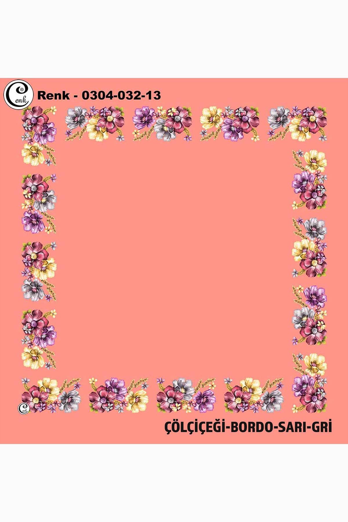 Cenk Kadın Yazma Desen 032 Baskılı İthal 90x90 - Thumbnail