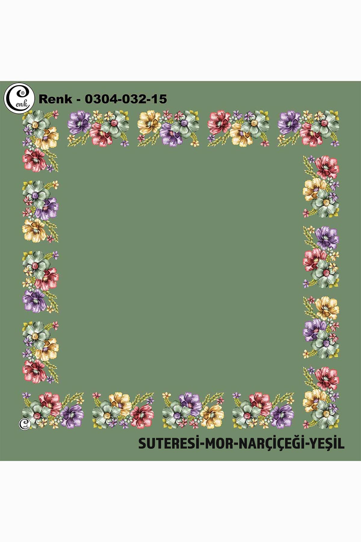 Cenk Kadın Yazma Desen 032 Baskılı İthal 90x90 - Thumbnail