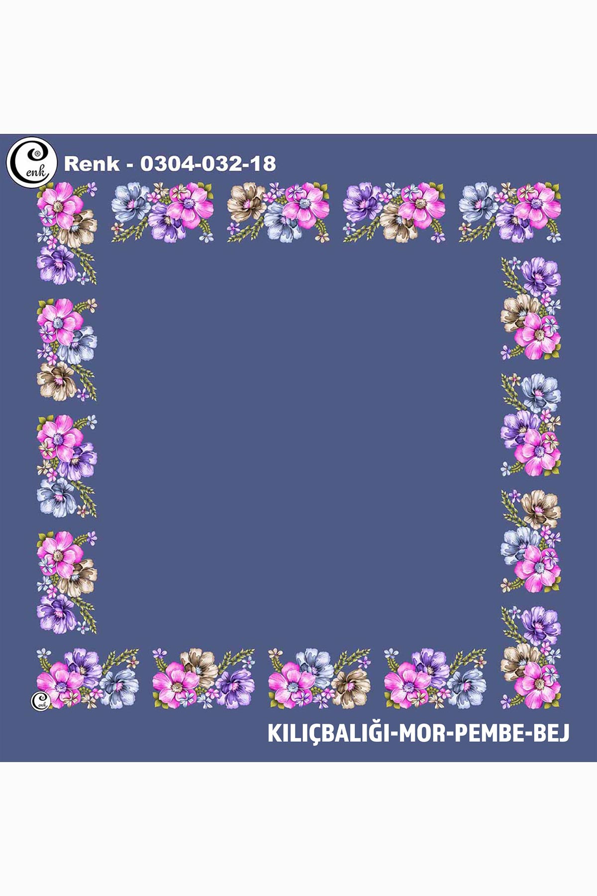 Cenk Kadın Yazma Desen 032 Baskılı İthal 90x90 - Thumbnail