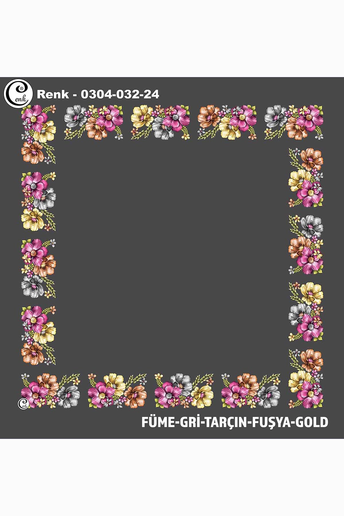 Cenk Kadın Yazma Desen 032 Baskılı İthal 90x90 - Thumbnail