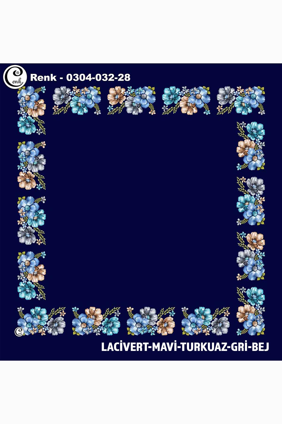 Cenk Kadın Yazma Desen 032 Baskılı İthal 90x90 - Thumbnail