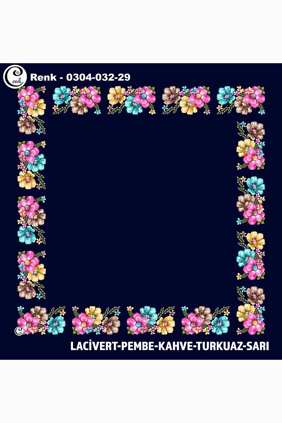 Cenk Kadın Yazma Desen 032 Baskılı İthal 90x90 - Thumbnail