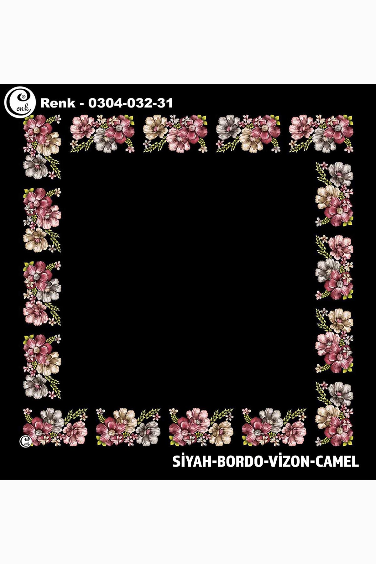 Cenk Kadın Yazma Desen 032 Baskılı İthal 90x90 - Thumbnail