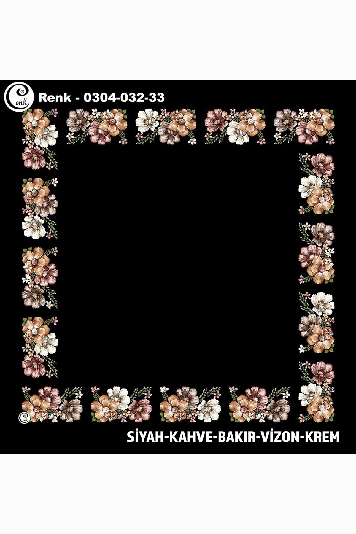 Cenk Kadın Yazma Desen 032 Baskılı İthal 90x90 - Thumbnail