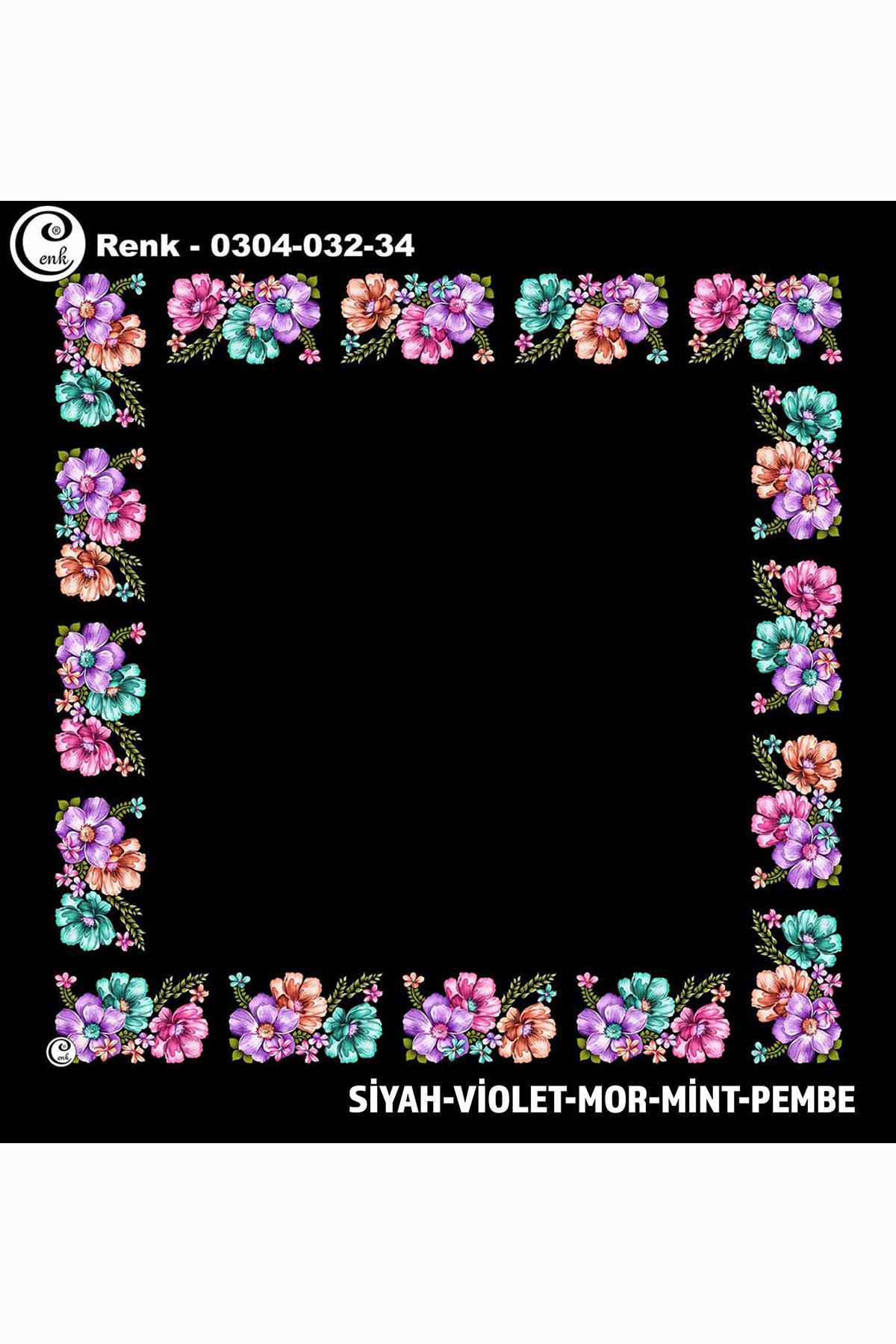 Cenk Kadın Yazma Desen 032 Baskılı İthal 90x90 - Thumbnail