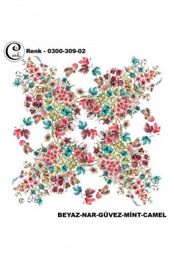 CENK YAZMA - Cenk Kadın Yazma Desen 309 Baskılı İthal 100x100 (1)