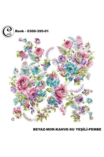 CENK YAZMA - Cenk Kadın Yazma Desen 395 Baskılı İthal 100x100