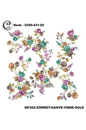 CENK YAZMA - Cenk Kadın Yazma Desen 431 Baskılı İthal 100x100 (1)