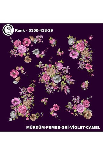 CENK YAZMA - Cenk Kadın Yazma Desen 438 Baskılı İthal 100x100