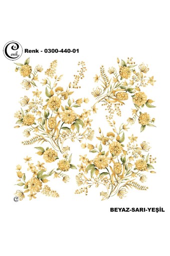 CENK YAZMA - Cenk Kadın Yazma Desen 440 Baskılı İthal 100x100