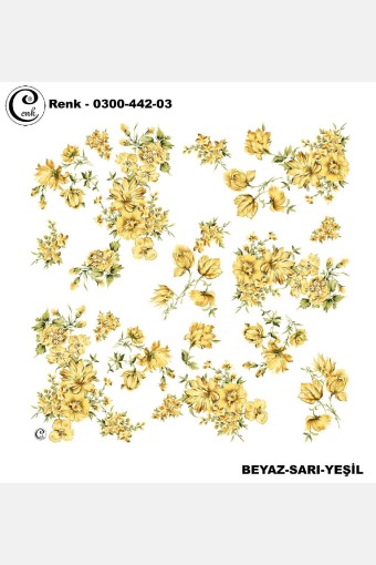 CENK YAZMA - Cenk Kadın Yazma Desen 442 Baskılı İthal 100x100