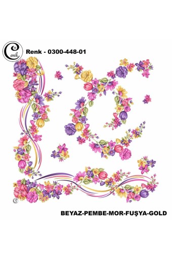 CENK YAZMA - Cenk Kadın Yazma Desen 448 Baskılı İthal 100X100