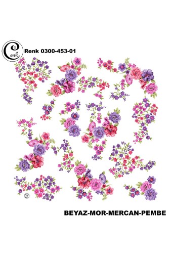 CENK YAZMA - Cenk Kadın Yazma Desen 453 Baskılı İthal 100X100