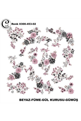 CENK YAZMA - Cenk Kadın Yazma Desen 453 Baskılı İthal 100X100 (1)