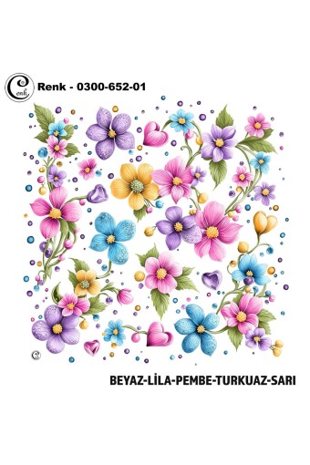 CENK YAZMA - Cenk Kadın Yazma Desen 652 Baskılı İthal 100x100 (1)