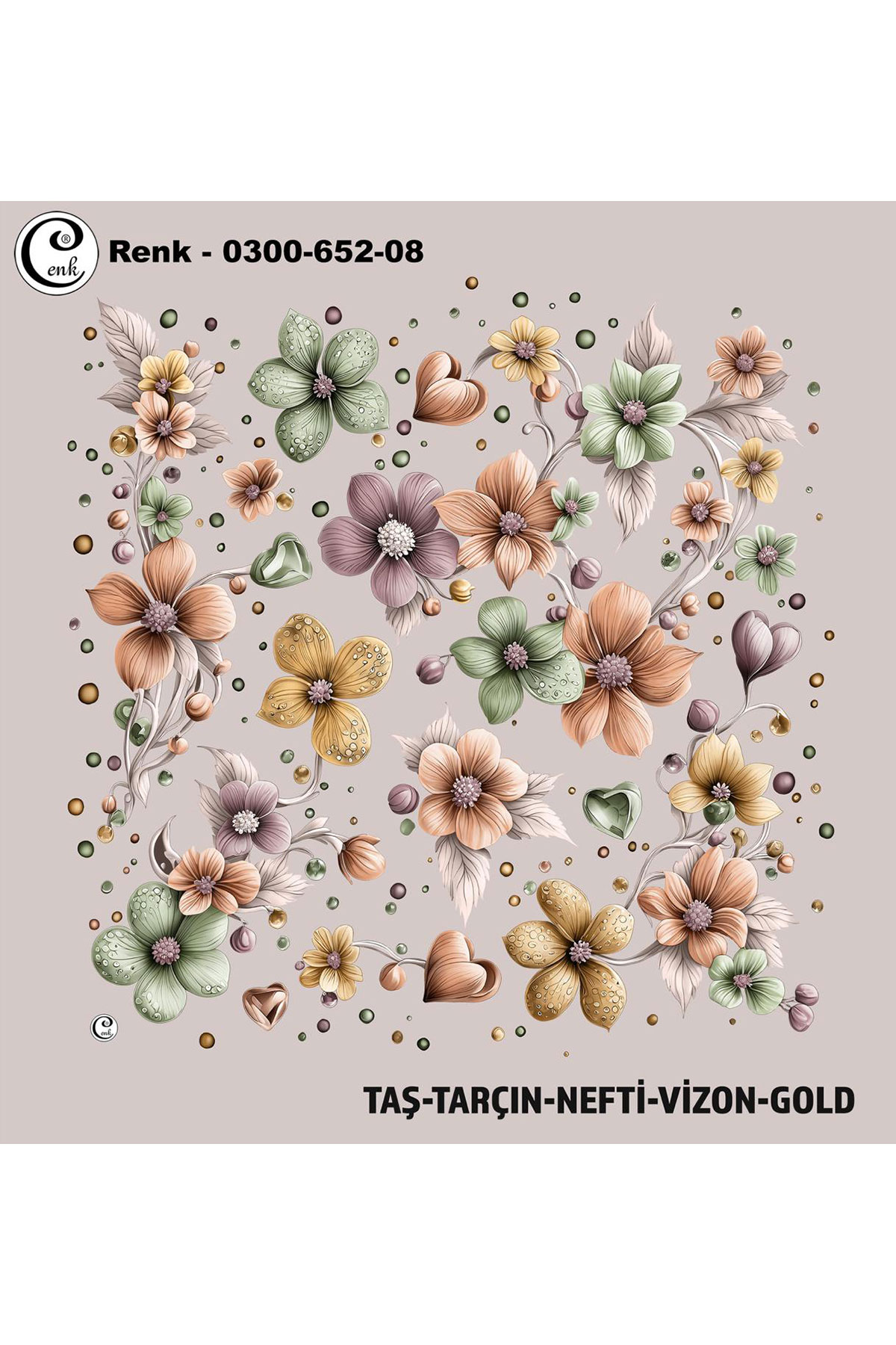 Cenk Kadın Yazma Desen 652 Baskılı İthal 100x100 - Thumbnail