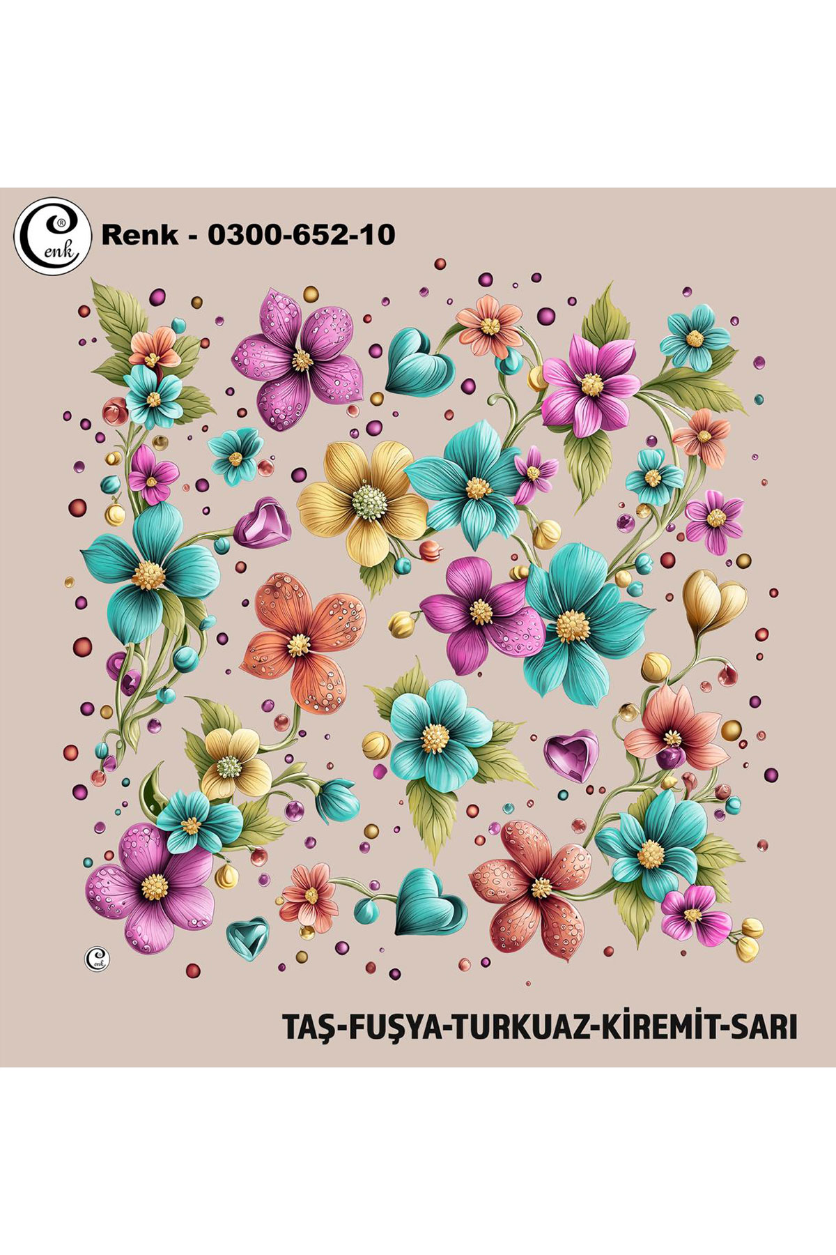 Cenk Kadın Yazma Desen 652 Baskılı İthal 100x100 - Thumbnail