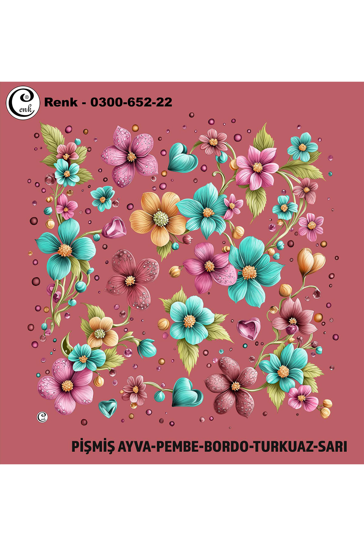 Cenk Kadın Yazma Desen 652 Baskılı İthal 100x100 - Thumbnail