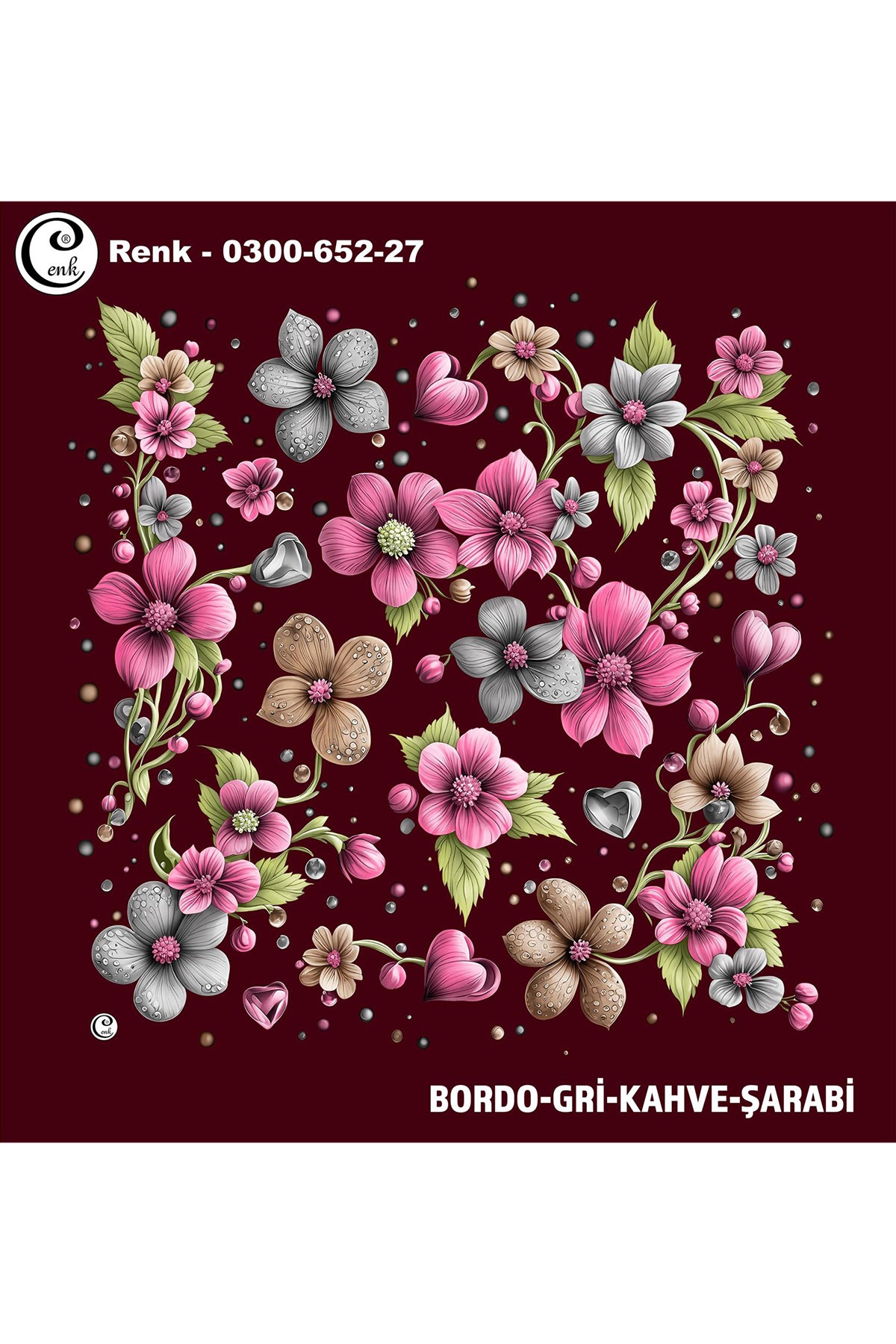 Cenk Kadın Yazma Desen 652 Baskılı İthal 100x100 - Thumbnail