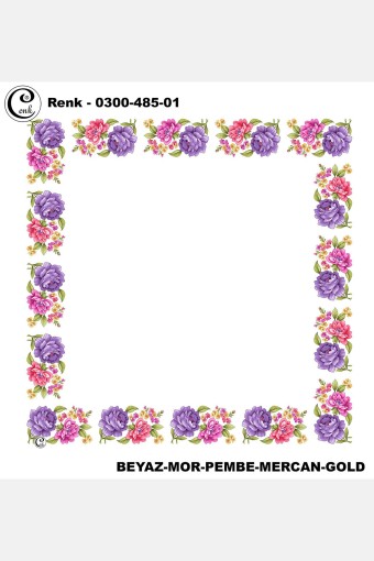 CENK YAZMA - Cenk Kadın Yazma Desen:485 Baskılı İthal 100x100