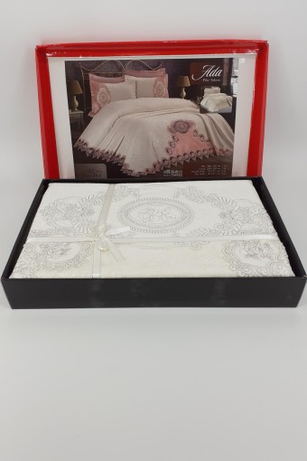 PALET  ÇEYİZ - Claire Dior Pike Takımı Ada Güpürlü Jakarlı