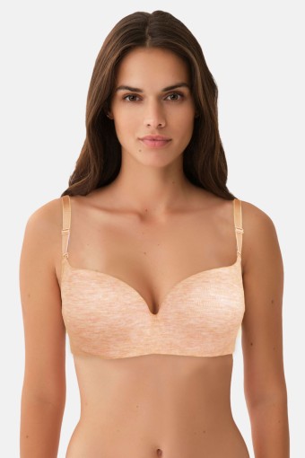CLARA - Clara Kadın Destekli Straplez Sütyen Penye Melanj - Somon