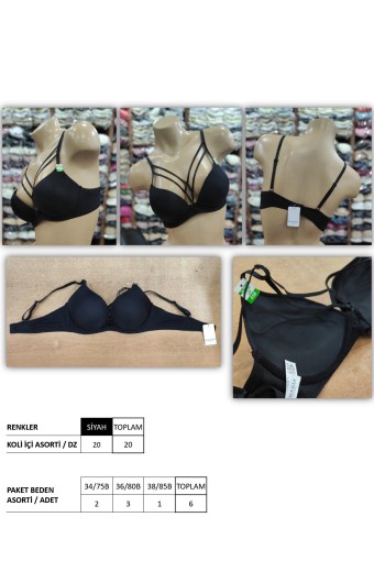 CLARA - Clara Kadın Duble Dolgulu İpli Sütyen - Siyah