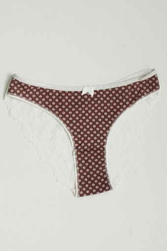 COTTON HİLL - Cotton Hill Kadın Dantel Slip Külot - Koyu Pembe (99Z) - XL (1)