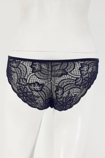 COTTON HİLL - Cotton Hill Kadın Dantel Slip Külot - Lacivert - L (1)