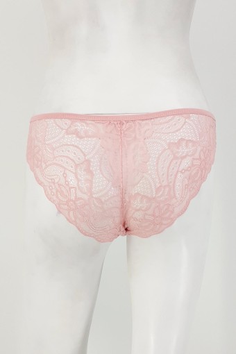 COTTON HİLL - Cotton Hill Kadın Dantel Slip Külot - Pudra Pembe - L (1)