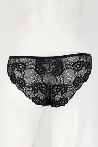 COTTON HİLL - Cotton Hill Kadın Dantel Slip Külot - Siyah (511) - L (1)