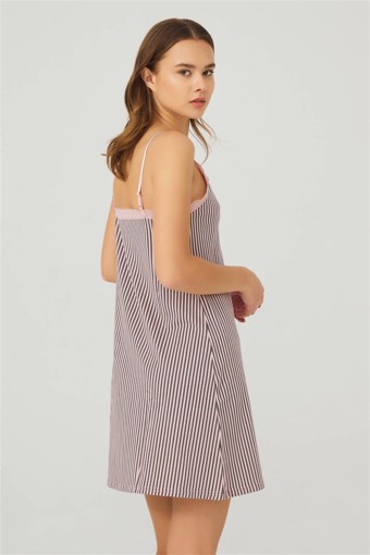 COTTON HİLL - Cotton Hill Kadın Gecelik İp Askılı Desenli Pamuklu - Siyah/328 - L (1)
