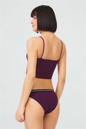 COTTON HİLL - Cotton Hill Kadın Likrali Slip Külot - Mürdüm - M (1)