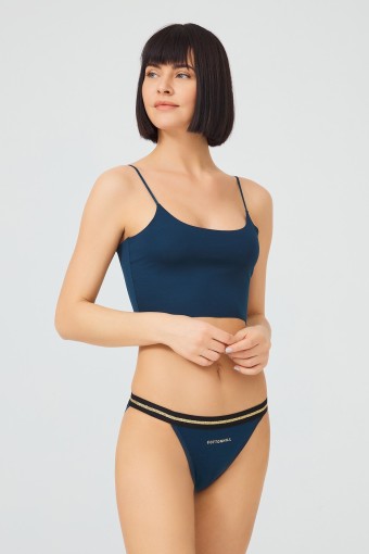 COTTON HİLL - Cotton Hill Kadın Likrali Slip Külot - Petrol Yeşili - XL