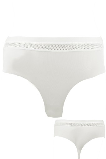 COTTON HİLL - Cotton Hill Lazer Kesim Lastik Detaylı Büyük Beden Tanga Külot (1)