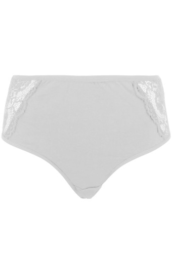 COTTON HİLL - Cotton Hill Kadın Kenarı Dantelli Pamuk Bato Külot - Krem - XL (1)