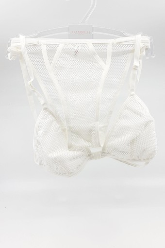 COTTON HİLL - CottonHill Kadın Desteksiz Sütyen ve Külot Takımı Fileli