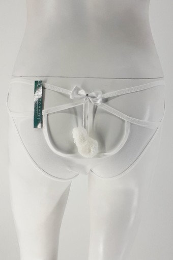 COTTON HİLL - Cotton Hill Kadın Ön Transparan Arka Ponponlu Slip Külot (1)