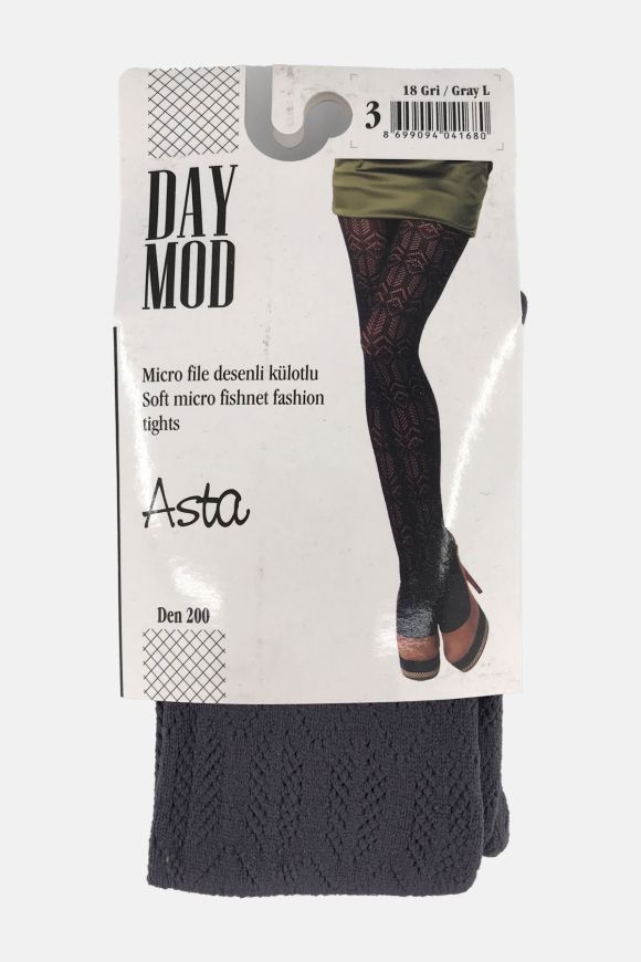 Daymod Kadın Zerde Desenli Micro Külotlu Çorap