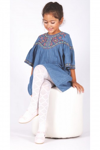 DAYMOD-DESENLİ - Daymod Kız Çocuk İnce Külotlu Çorap Aleyna Desenli