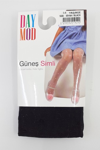 DAYMOD-DESENLİ - Daymod Kız Çocuk İnce Külotlu Çorap Güneş Desenli Simli (1)