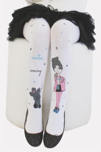 DAYMOD-DESENLİ - Daymod Kız Çocuk İnce Külotlu Çorap Hazan Desenli