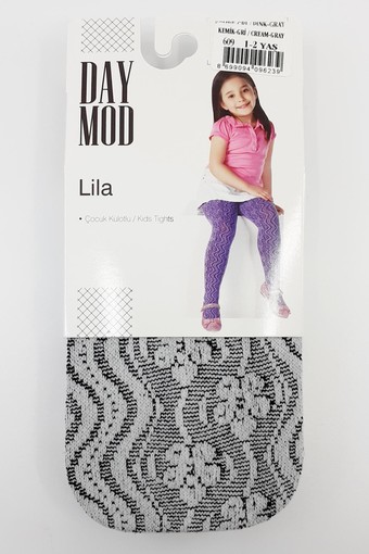 DAYMOD-DESENLİ - Daymod Kız Çocuk İnce Külotlu Çorap Lila File Desenli