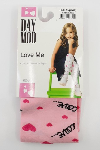 DAYMOD-DESENLİ - Daymod Kız Çocuk İnce Külotlu Çorap Love Me Desenli Mikro (1)