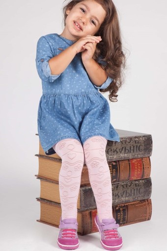 DAYMOD-DESENLİ - Daymod Kız Çocuk İnce Külotlu Çorap Simge Desenli