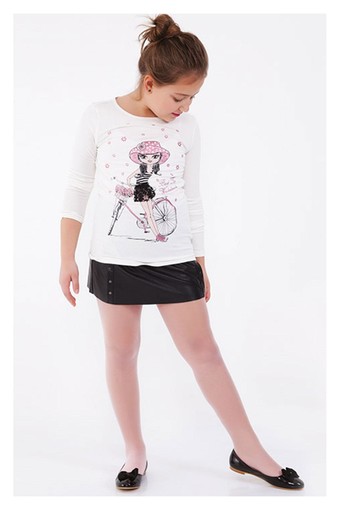 DAYMOD-DESENLİ - Daymod Kız Çocuk İnce Külotlu Çorap Tül File Taşlı