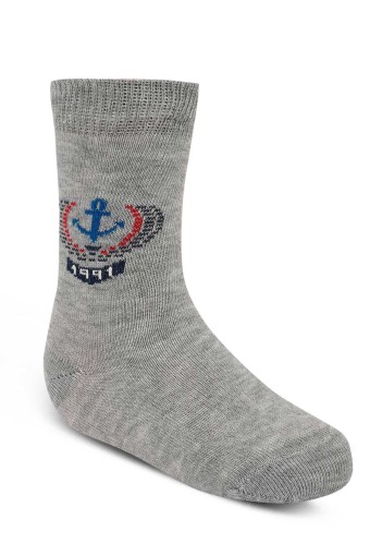 DESIGN - Design Erkek Çocuk Likralı Soket Çorap Arma Desenli - Asorti - 5