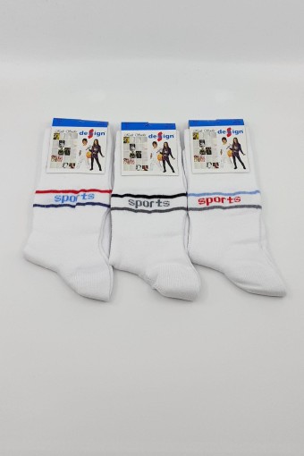 DESIGN - Design Erkek Çocuk Soket Çorap Lacoste-10 - Beyaz - 7 (1)